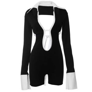 Plunge Backless Romper